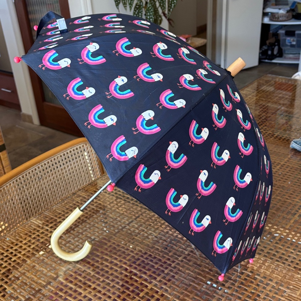 Hatley Kids Umbrella with Bird Design - Pink, Blue, Black